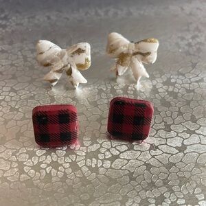 Holiday theme Polymer Clay Stud Earrings